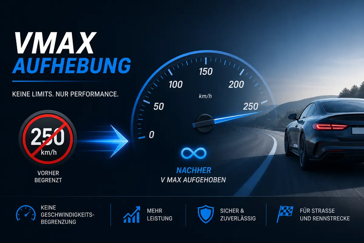 V-MAX Aufhebung – Elektronische Geschwindigkeitsbegrenzung entfernen und das volle Potenzial Ihres Fahrzeugs auf der Autobahn erleben.